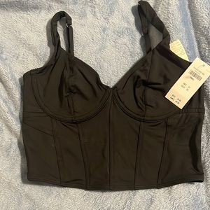 Black very soft stretch crop top